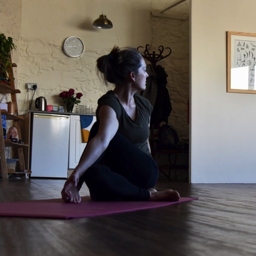 Seated twisting yoga posture