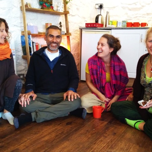 Sharing a cup of tea after a yoga workshop