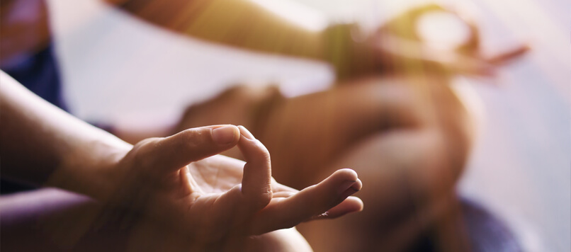 Hand mudra in meditation posture