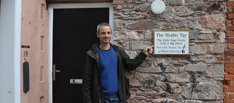 James Russell outside Yoga Torquay studio